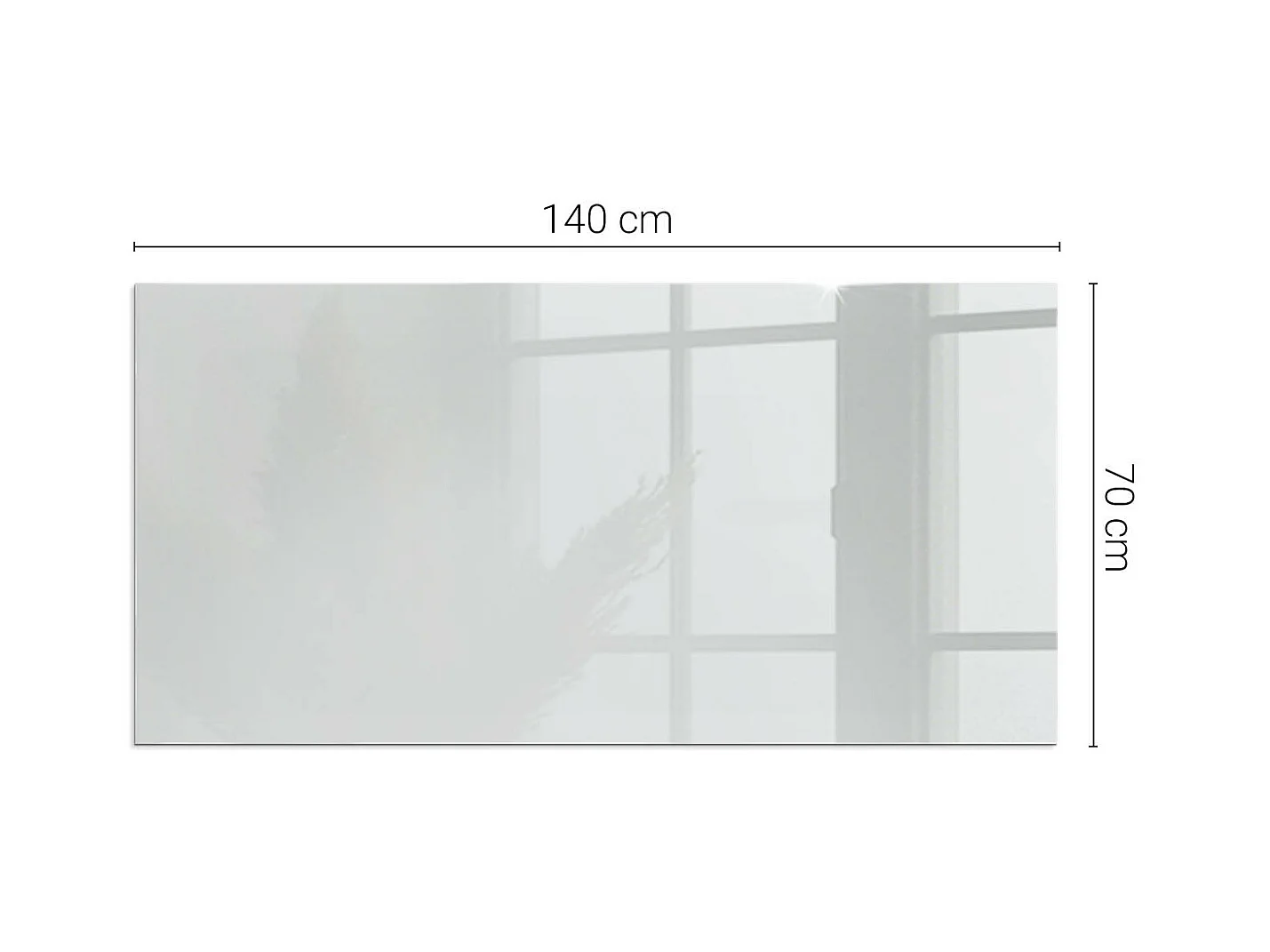 Glasplatte zum Schutz vor Funkenflug, Kaminauflage - Rechteck - 140x70 - Farbe Grau