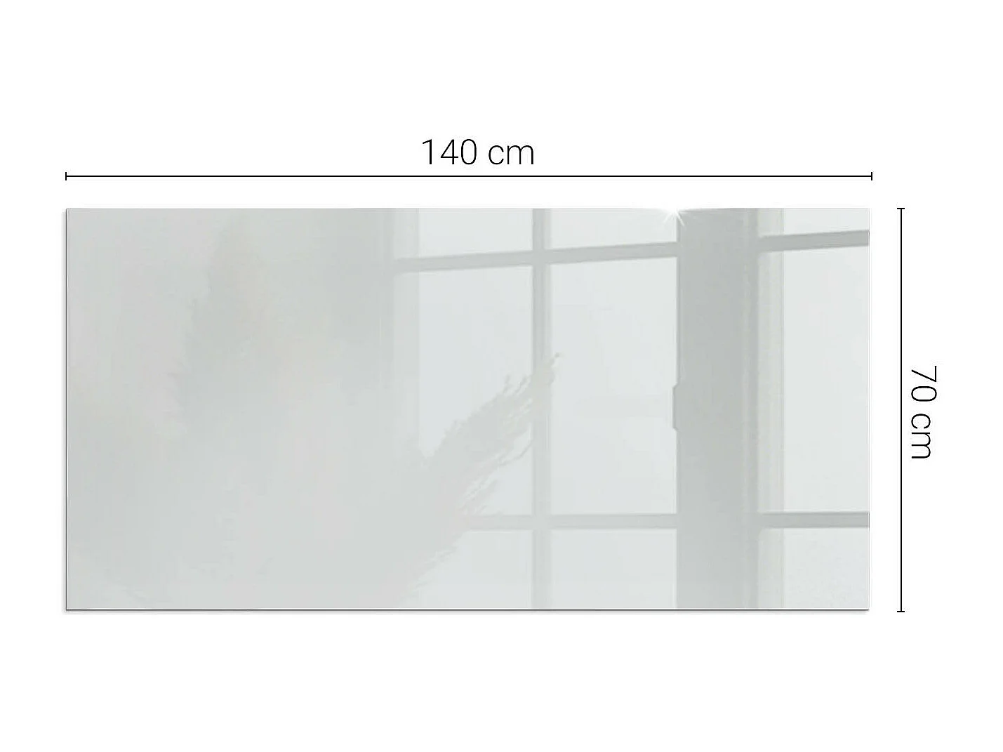 Glasplatte zum Schutz vor Funkenflug, Kaminauflage - Rechteck - 140x70 - Farbe Grau