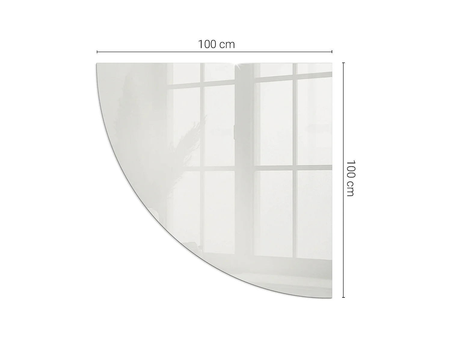 Plaque de sol en verre pour poêle - Un quart - 1/4 100x100 - Couleur Gris