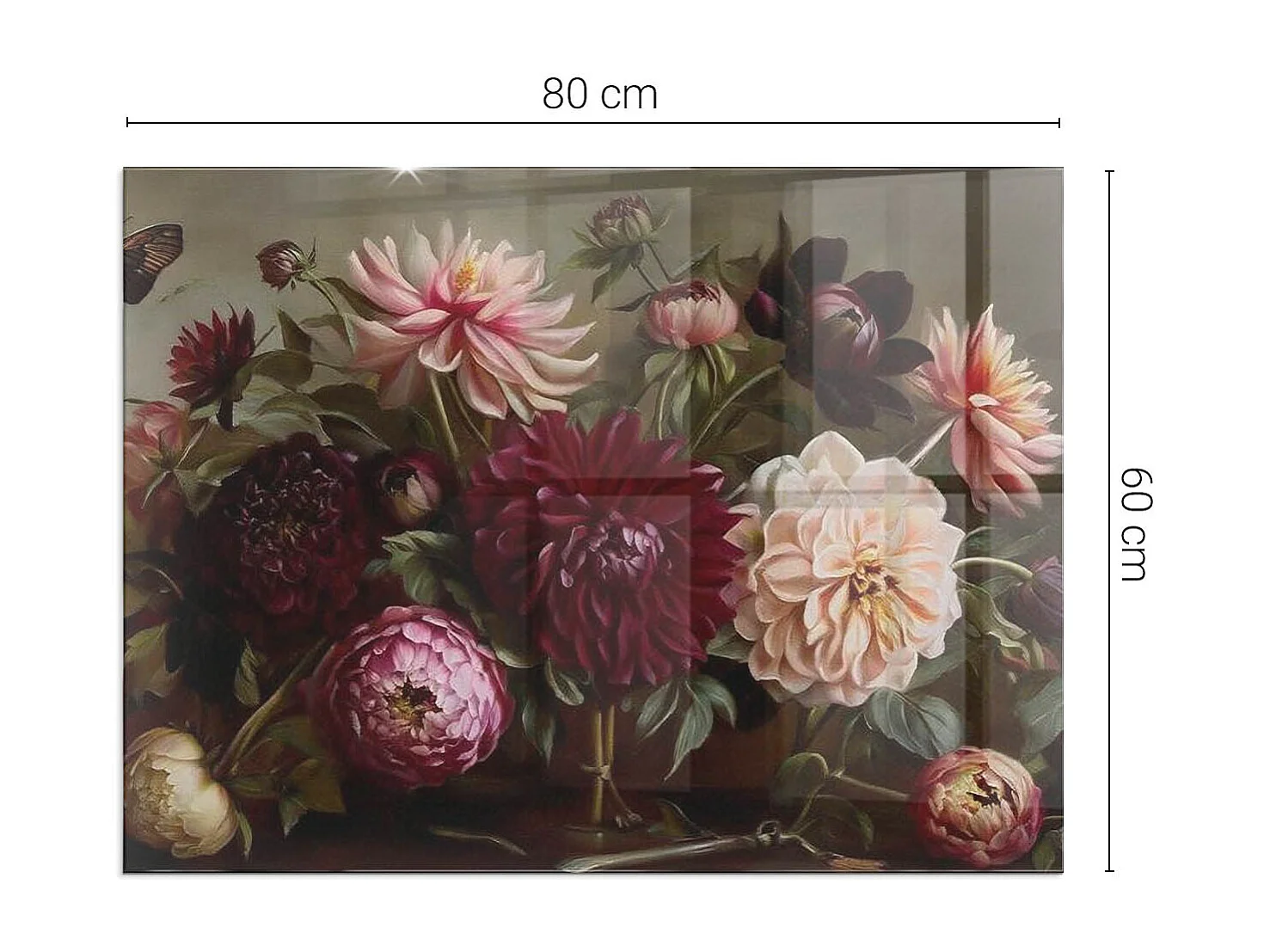 Glasplatte zum Schutz vor Funkenflug, Kaminauflage - Rechteck - 80x60 - Abstraktes Marmormuster