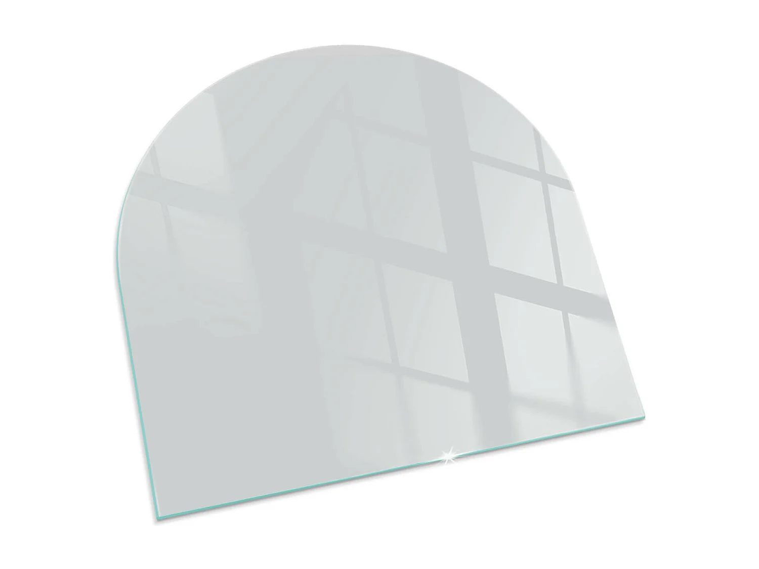 Glasplatte zum Schutz vor Funkenflug, Kaminauflage - halbrund - 100x100 - Farbe Braun