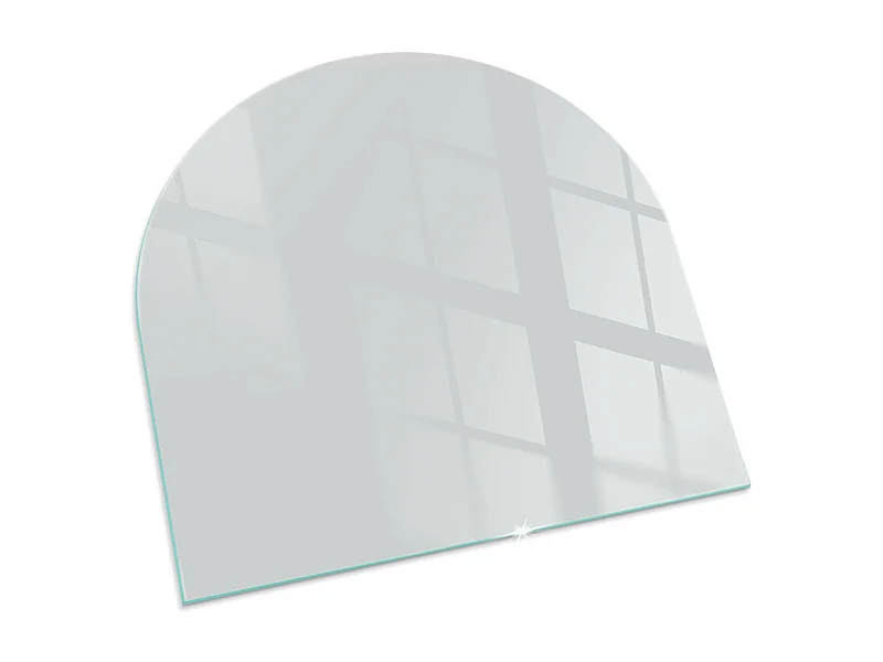 Glasplatte zum Schutz vor Funkenflug, Kaminauflage - halbrund - 100x100 - Farbe Braun