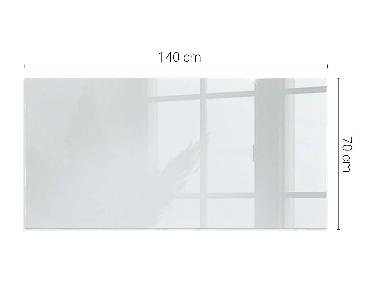 Glasplatte zum Schutz vor Funkenflug, Kaminauflage - Rechteck - 140x70 - Farbe Hellgrau