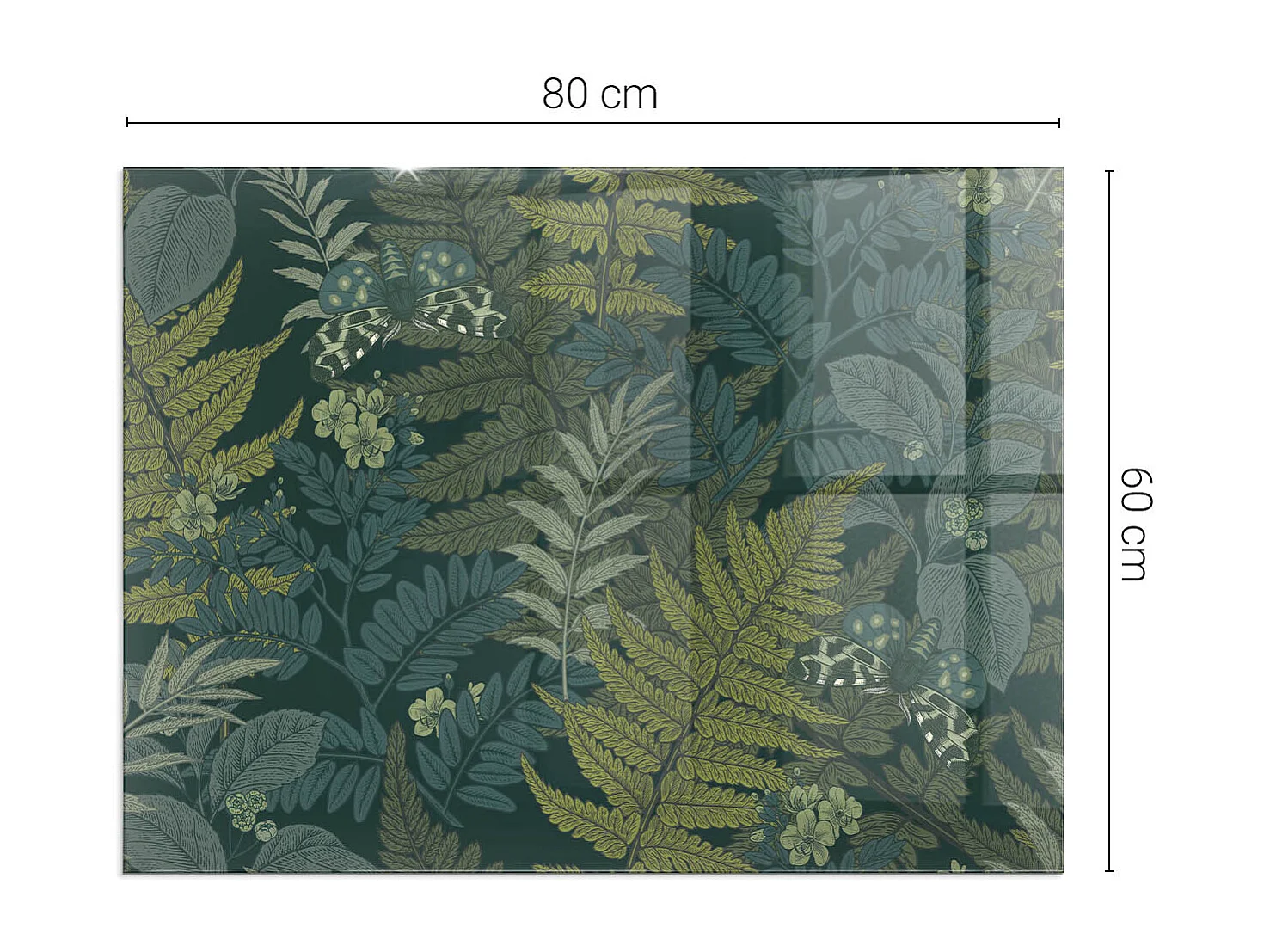 Vloerplaat voor houtkachel, onder open haard - Rechthoek - 80x60 - Bloemenboeket tot in detail