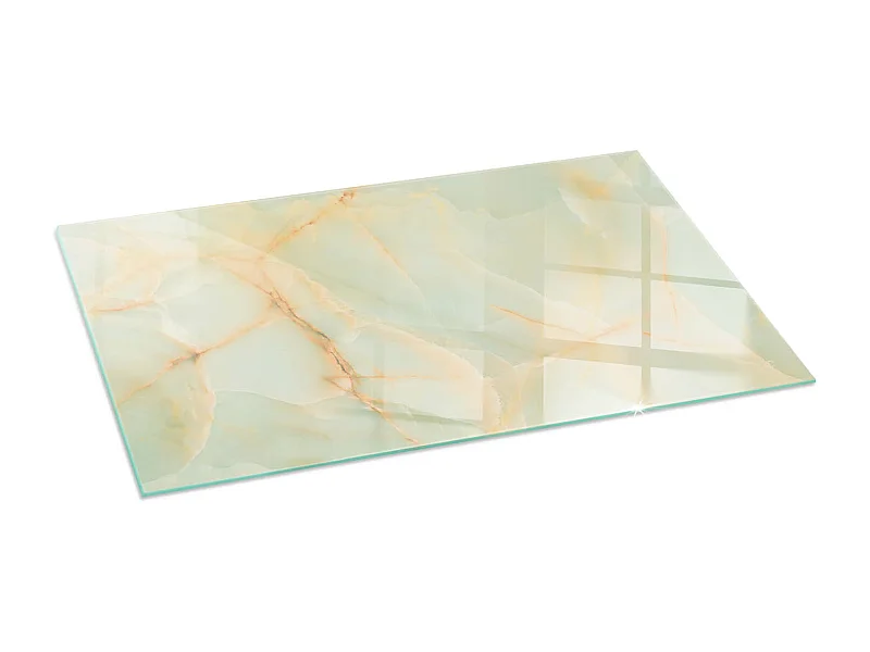 Glasplatte zum Schutz vor Funkenflug, Kaminauflage - Rechteck - 140x70 - Abstraktes Marmormuster