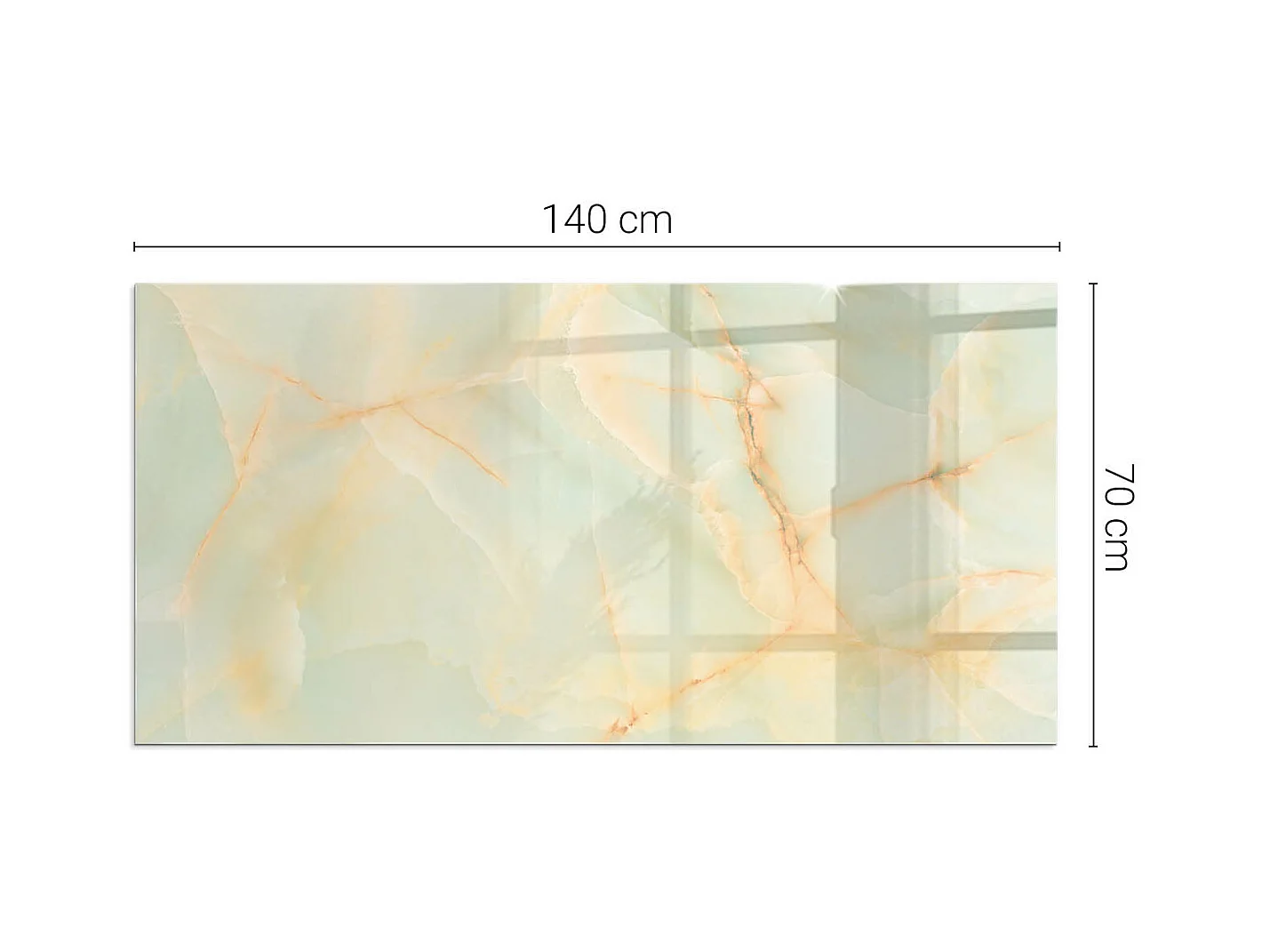 Glasplatte zum Schutz vor Funkenflug, Kaminauflage - Rechteck - 140x70 - Abstraktes Marmormuster