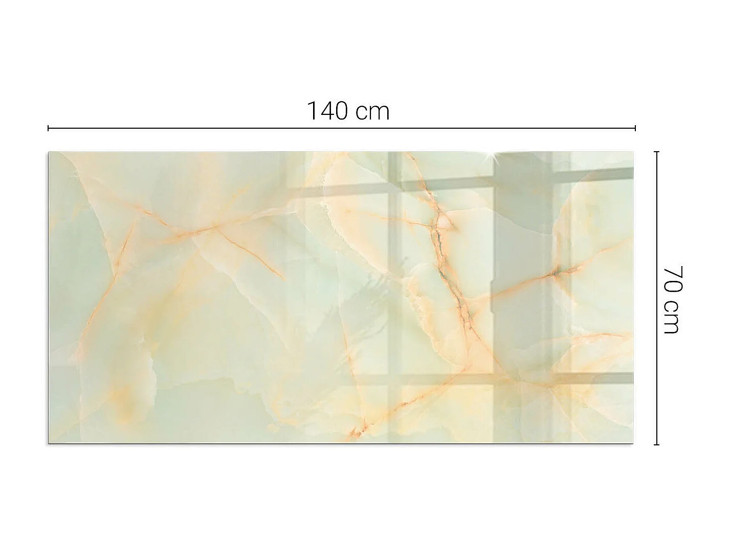 Glasplatte zum Schutz vor Funkenflug, Kaminauflage - Rechteck - 140x70 - Abstraktes Marmormuster