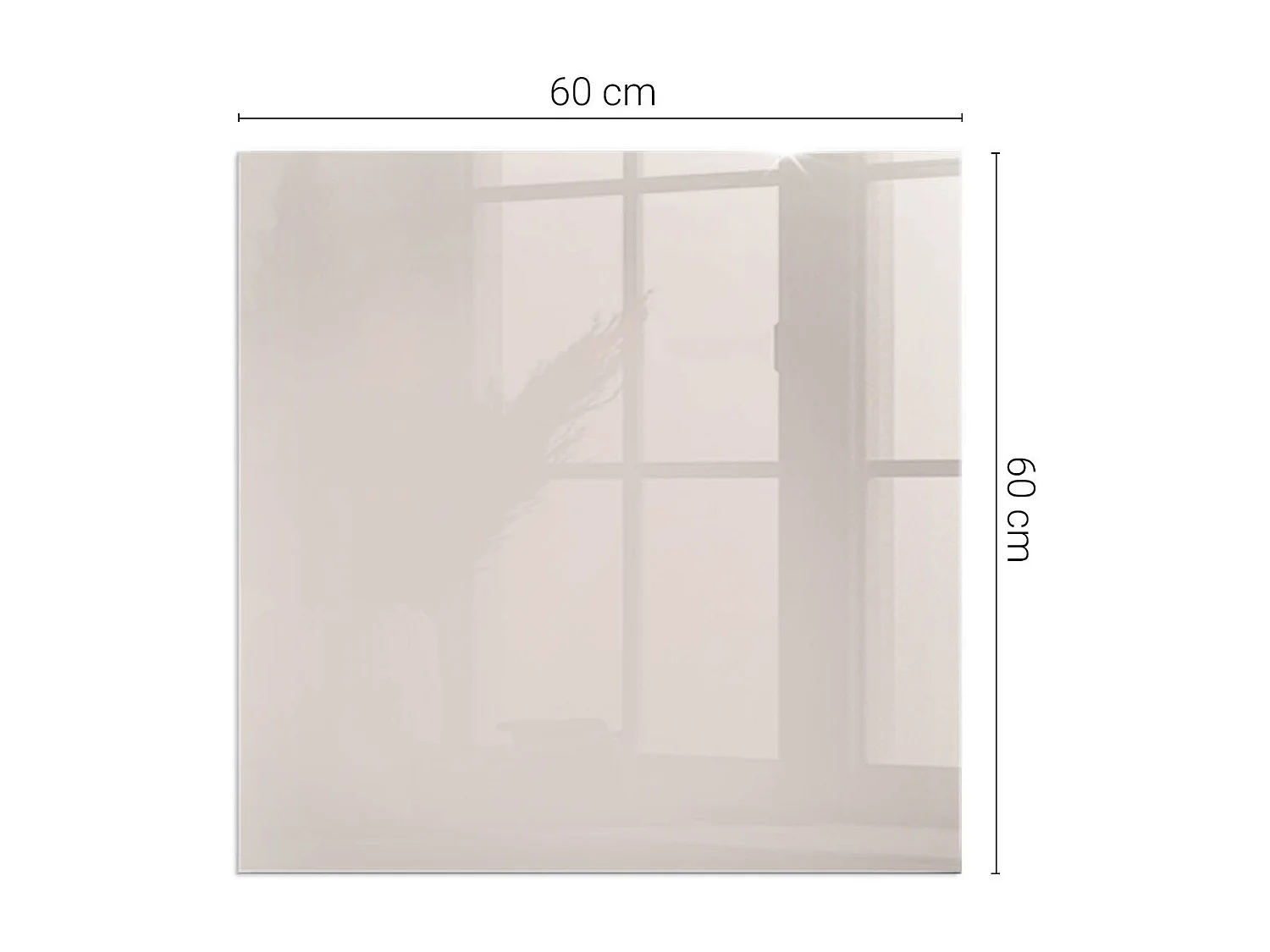 Plaque de sol en verre pour poêle - Carré - 60x60 - Couleur Rose pâle