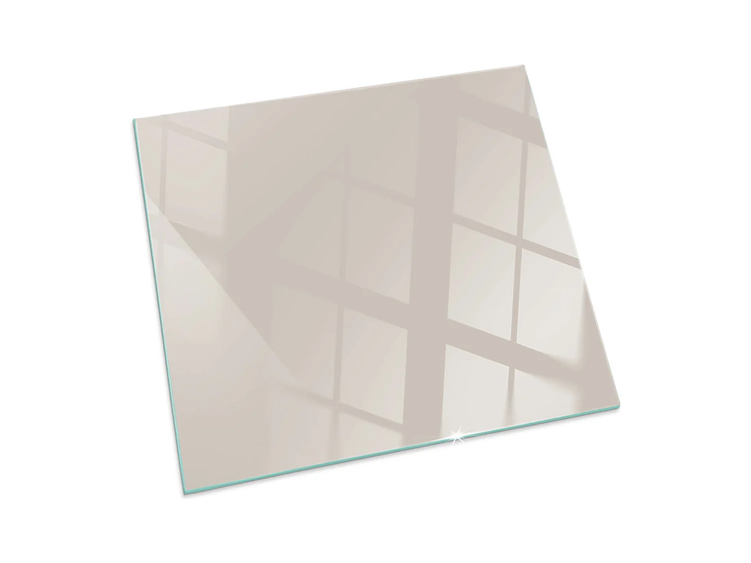 Glasplatte zum Schutz vor Funkenflug, Kaminauflage - Quadrat - 60x60 - Farbe Blassrosa