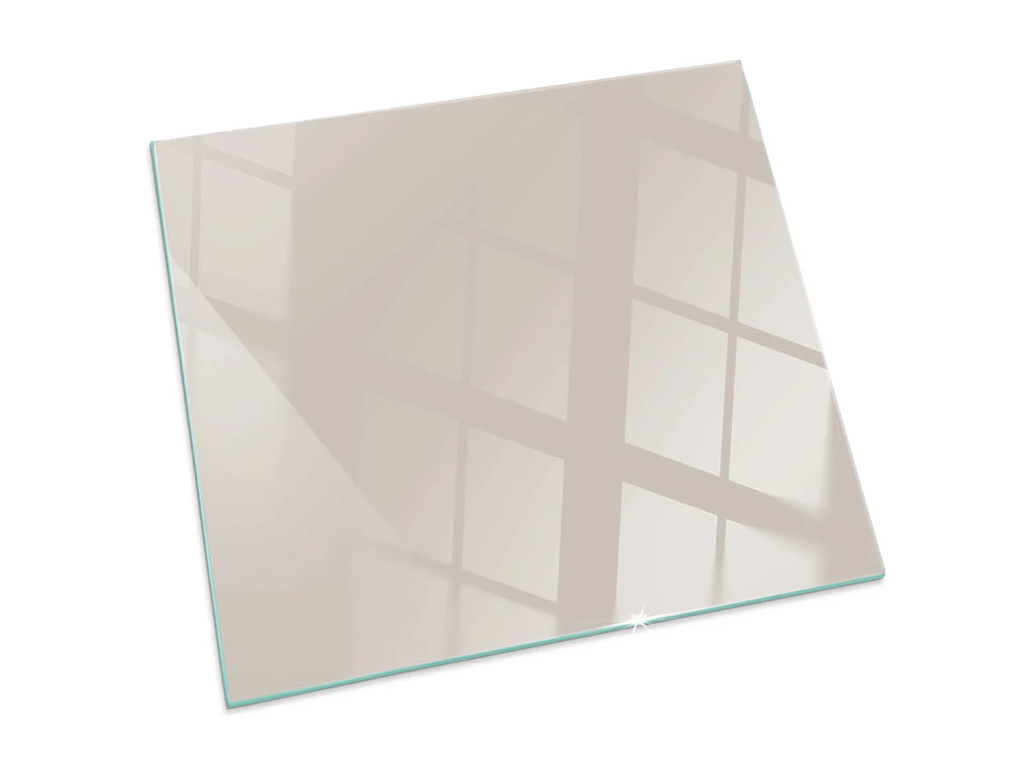 Glasplatte zum Schutz vor Funkenflug, Kaminauflage - Quadrat - 60x60 - Farbe Blassrosa