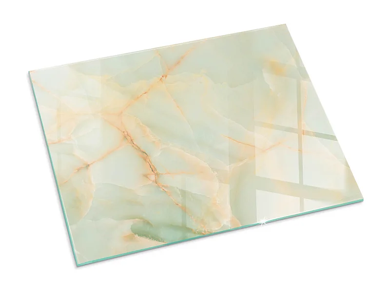 Plaque de sol en verre pour poêle - Rectangle - 80x60 - Motif en pierre naturelle