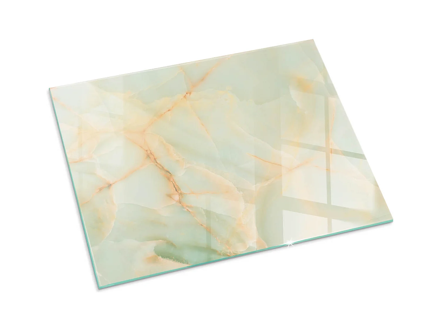 Glasplatte zum Schutz vor Funkenflug, Kaminauflage - Rechteck - 80x60 - Natursteinmuster