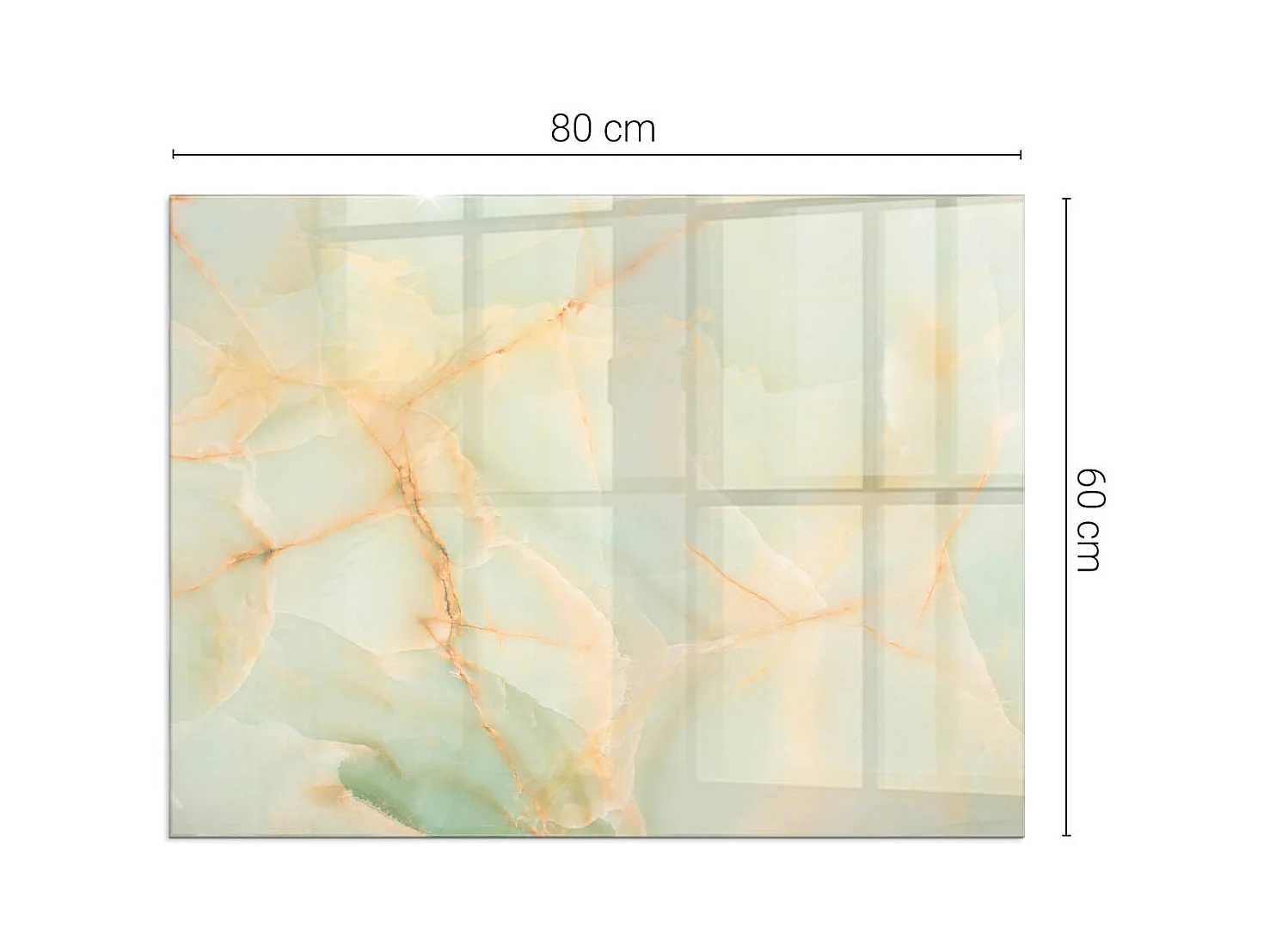 Glasplatte zum Schutz vor Funkenflug, Kaminauflage - Rechteck - 80x60 - Natursteinmuster