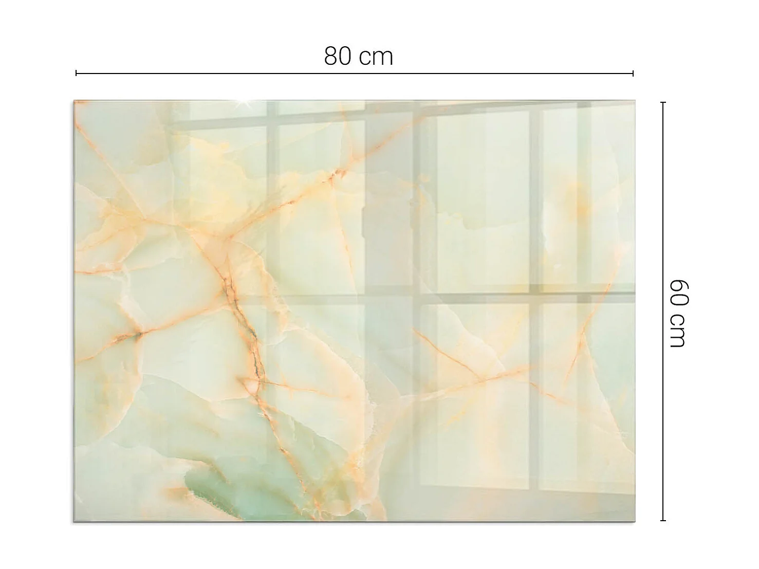 Glasplatte zum Schutz vor Funkenflug, Kaminauflage - Rechteck - 80x60 - Natursteinmuster