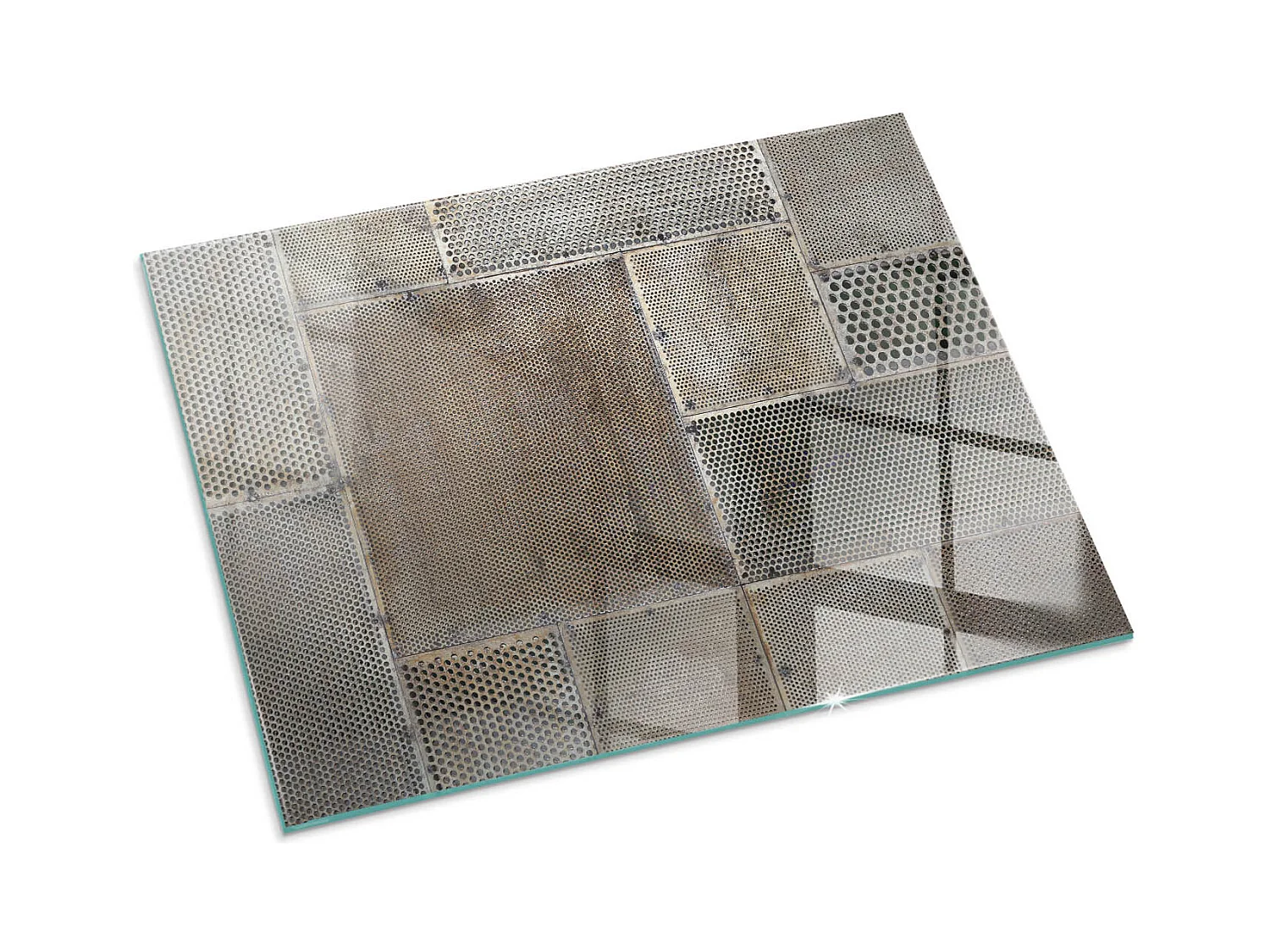 Plaque de sol en verre pour poêle - Rectangle - 80x60 - Texture de pierre naturelle