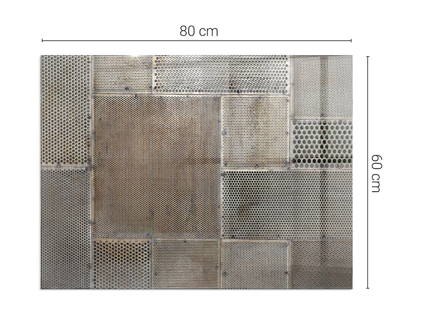 Plaque de sol en verre pour poêle - Rectangle - 80x60 - Texture de pierre naturelle