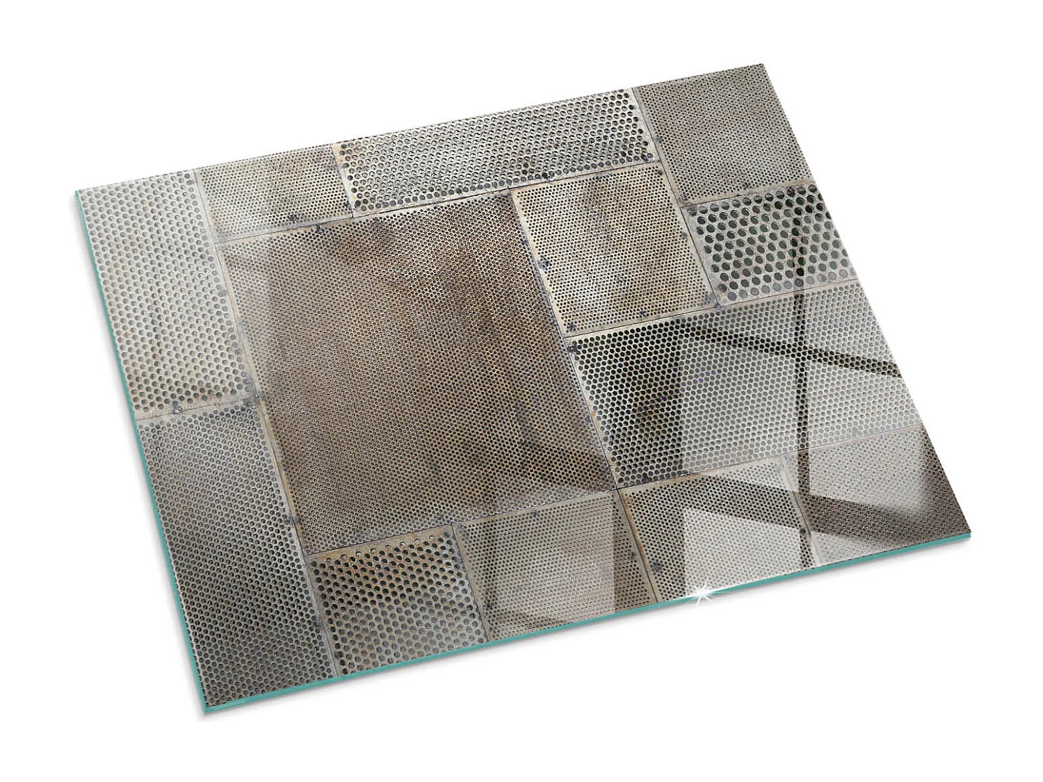 Glasplatte zum Schutz vor Funkenflug, Kaminauflage - Rechteck - 80x60 - Natursteinstruktur