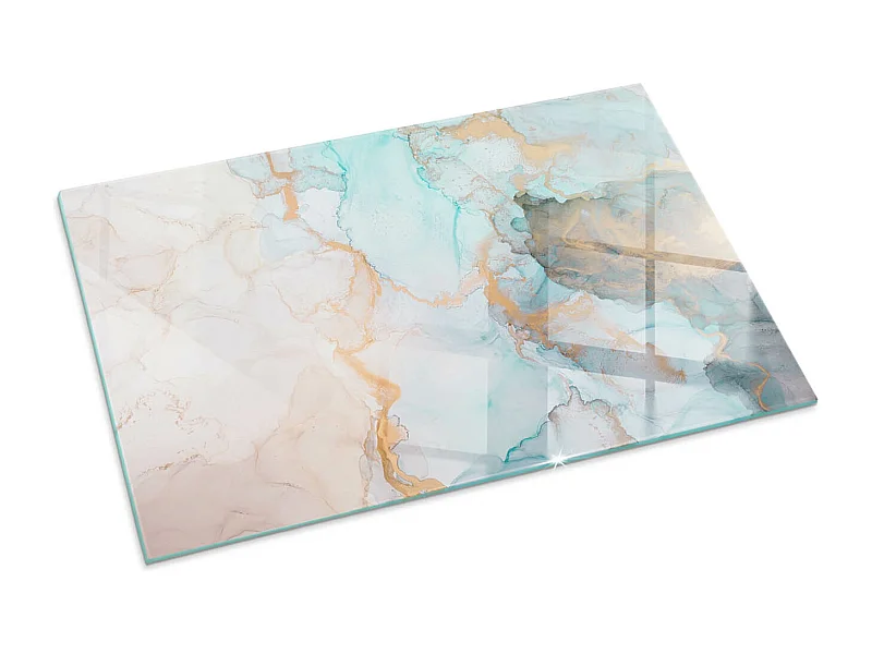 Plaque de sol en verre pour poêle - Rectangle - 100x70 - Modèle fluide abstrait