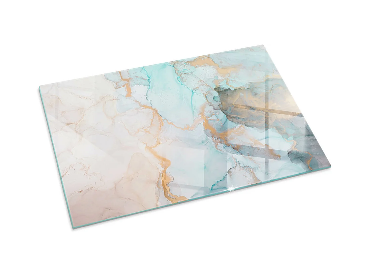 Plaque de sol en verre pour poêle - Rectangle - 100x70 - Modèle fluide abstrait