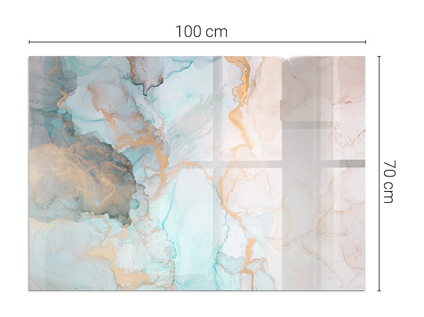 Plaque de sol en verre pour poêle - Rectangle - 100x70 - Modèle fluide abstrait