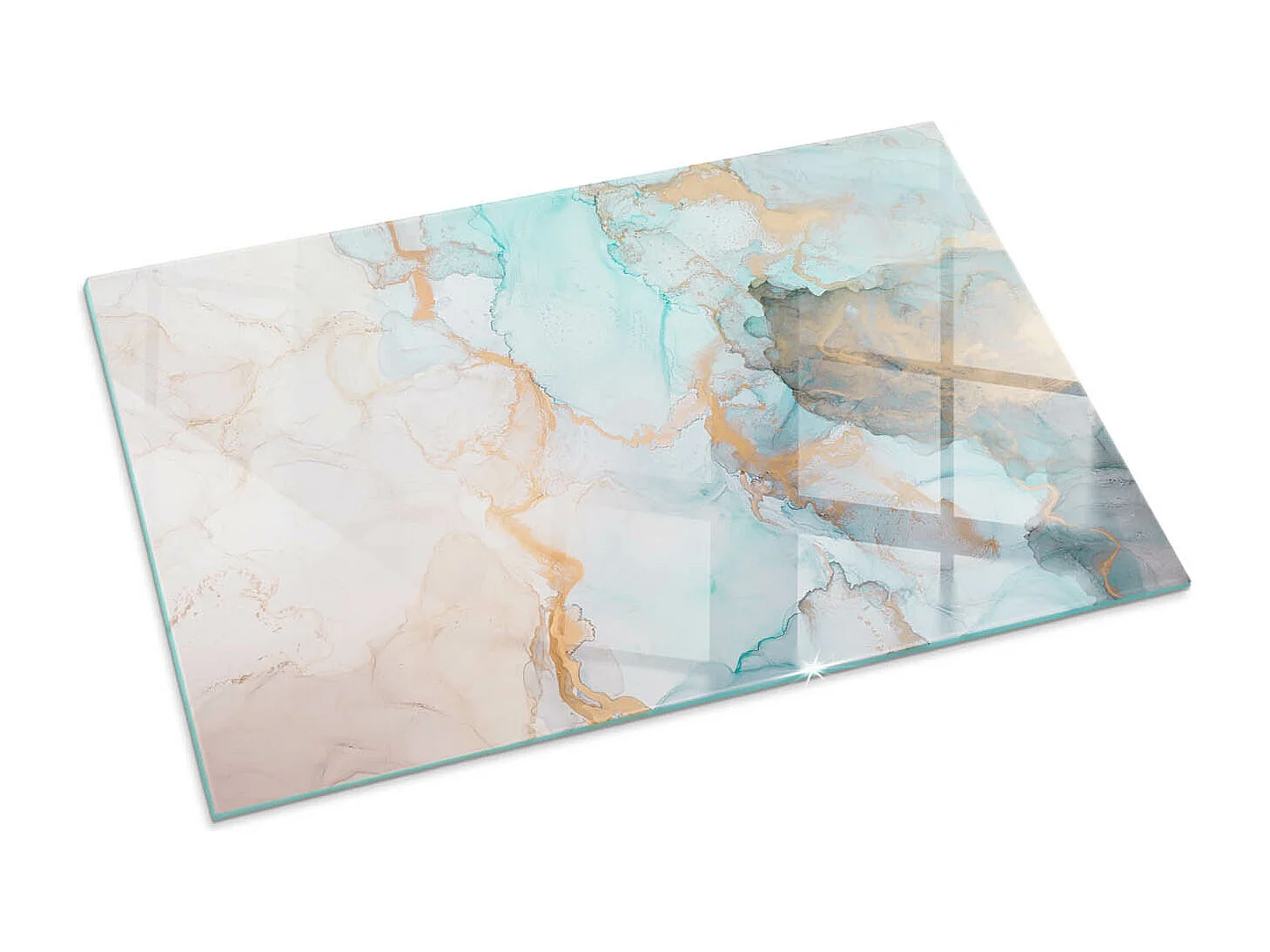 Glasplatte zum Schutz vor Funkenflug, Kaminauflage - Rechteck - 100x70 - Abstraktes fließendes Muster