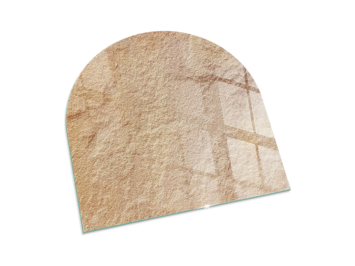 Plaque de sol en verre pour poêle - semi-circulaire - 100x100 - Motifs végétaux avec papillons