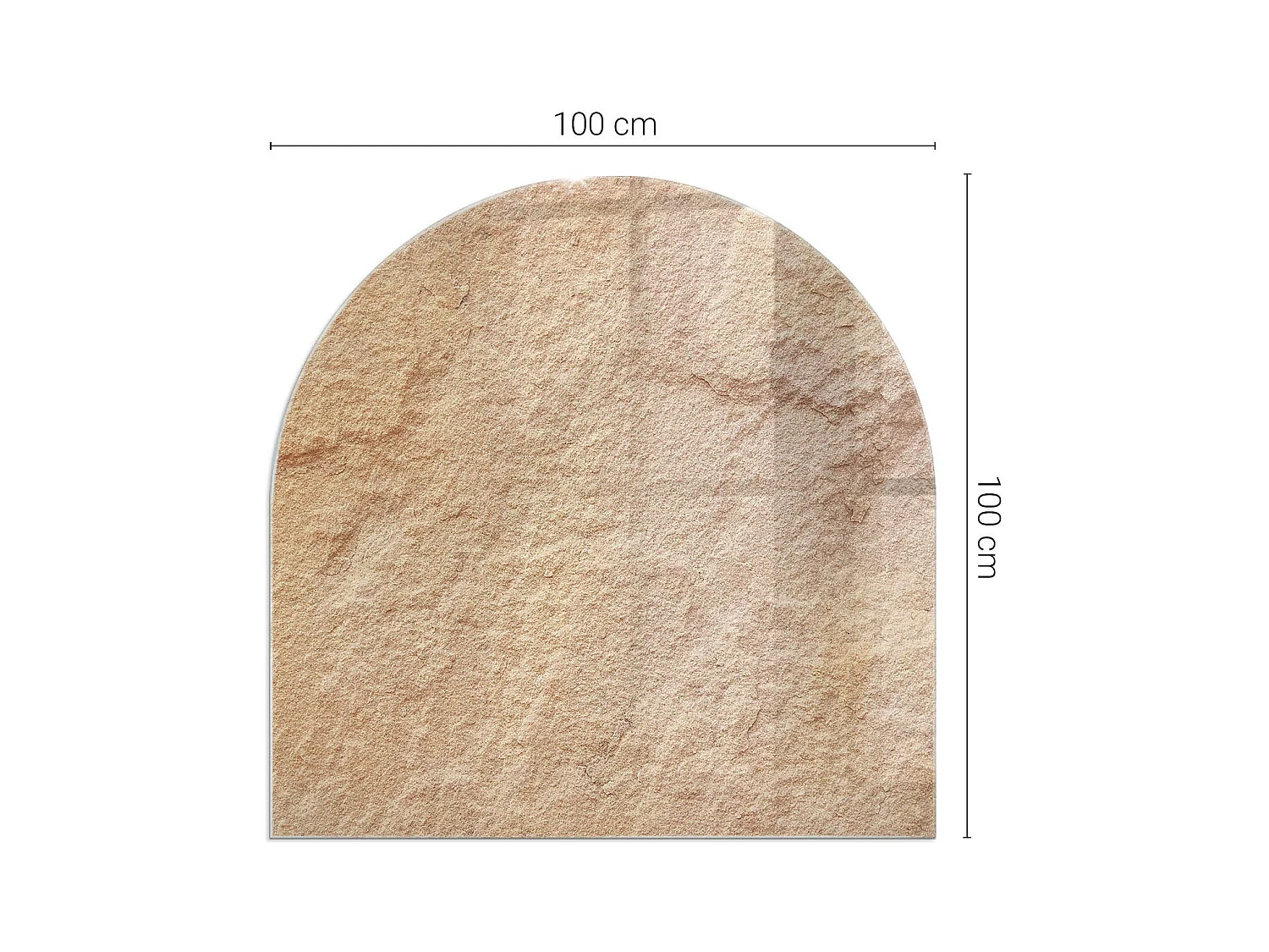 Plaque de sol en verre pour poêle - semi-circulaire - 100x100 - Motifs végétaux avec papillons