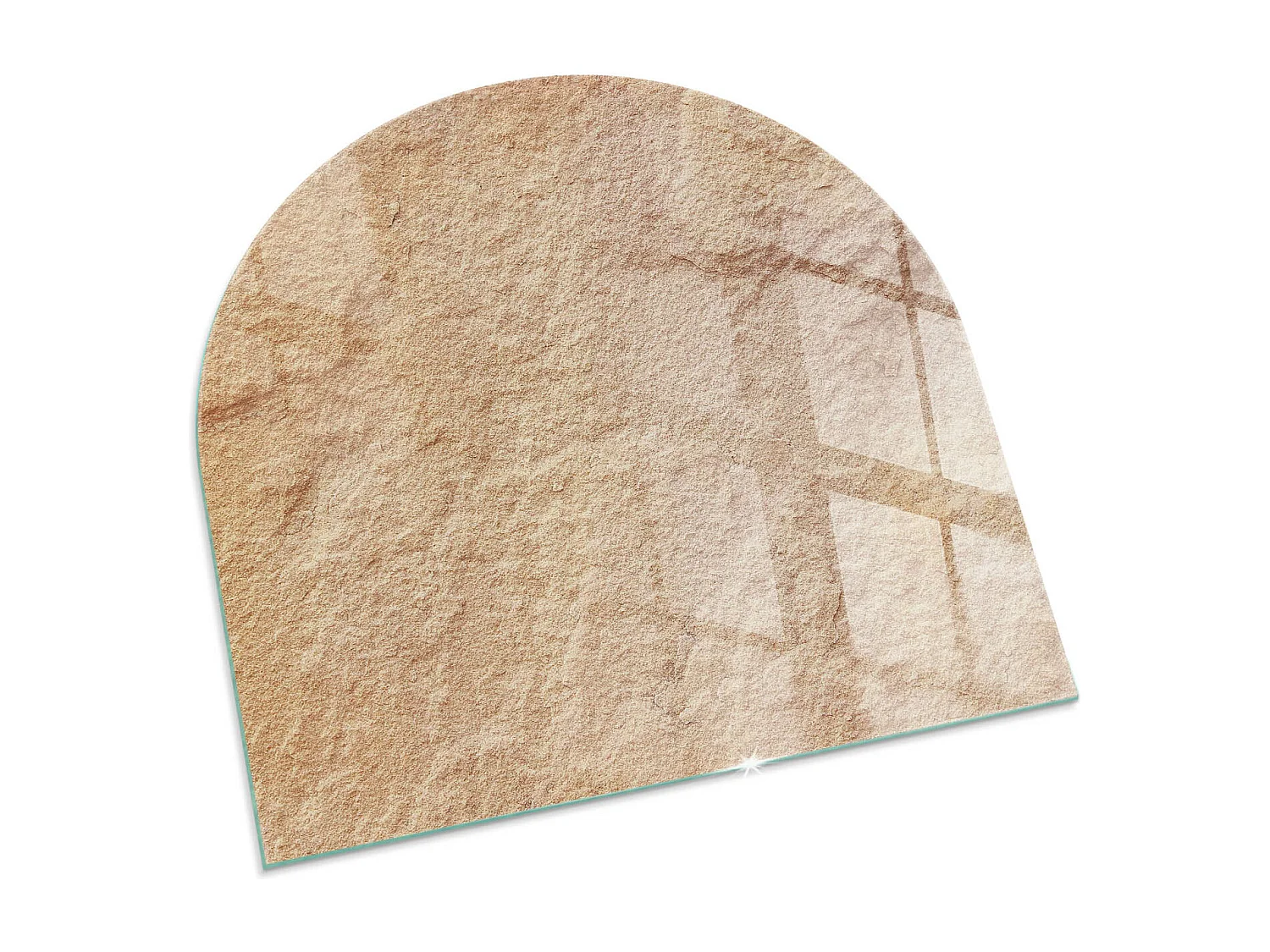 Glasplatte zum Schutz vor Funkenflug, Kaminauflage - halbrund - 100x100 - Pflanzenmotive mit Schmetterlingen