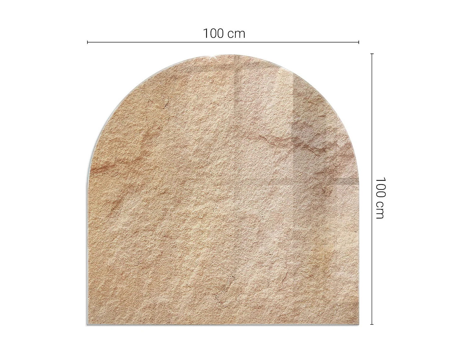 Glasplatte zum Schutz vor Funkenflug, Kaminauflage - halbrund - 100x100 - Pflanzenmotive mit Schmetterlingen