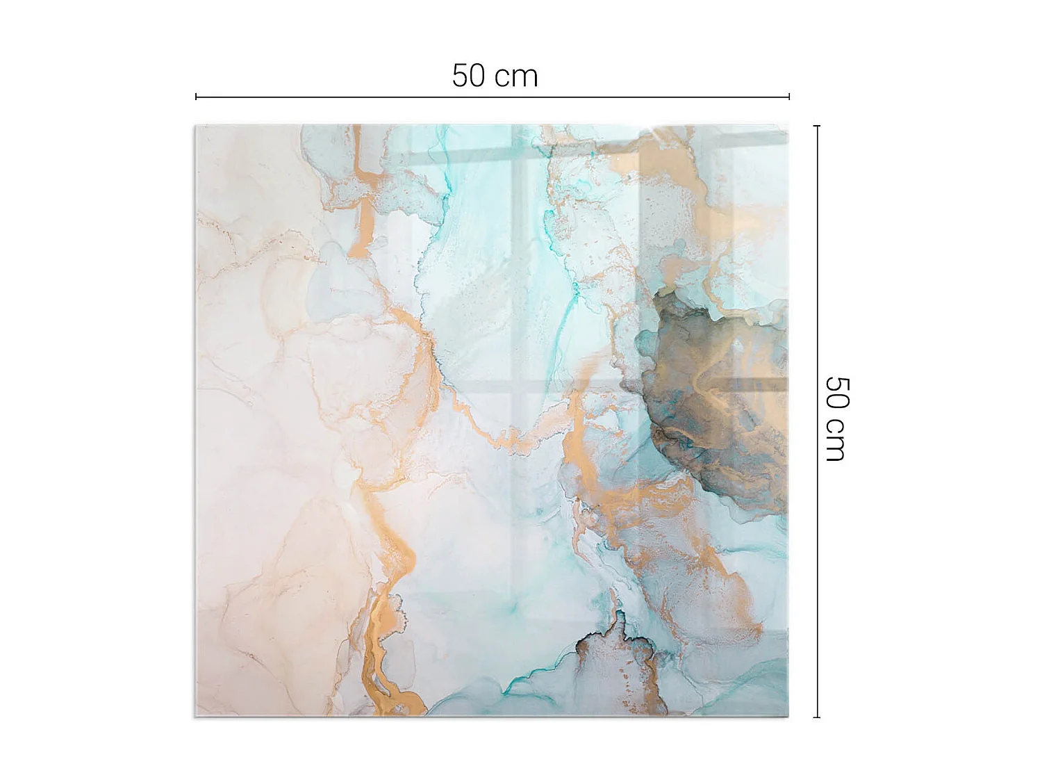 Plaque de sol en verre pour poêle - Carré - 50x50 - Modèle fluide abstrait