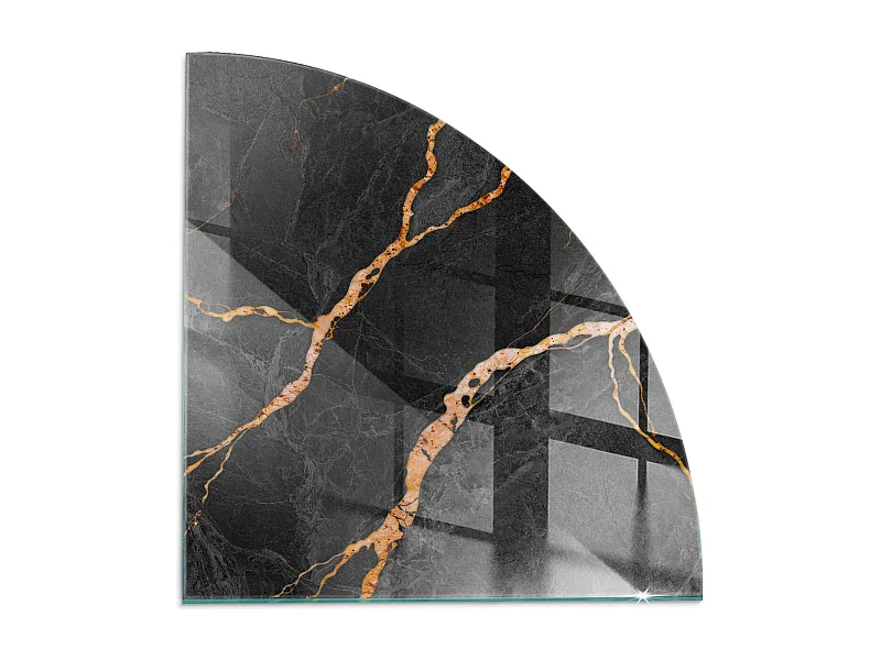 Glasplatte zum Schutz vor Funkenflug, Kaminauflage - Ein Viertel - 1/4 100x100 - Eleganter Marmor mit Adern