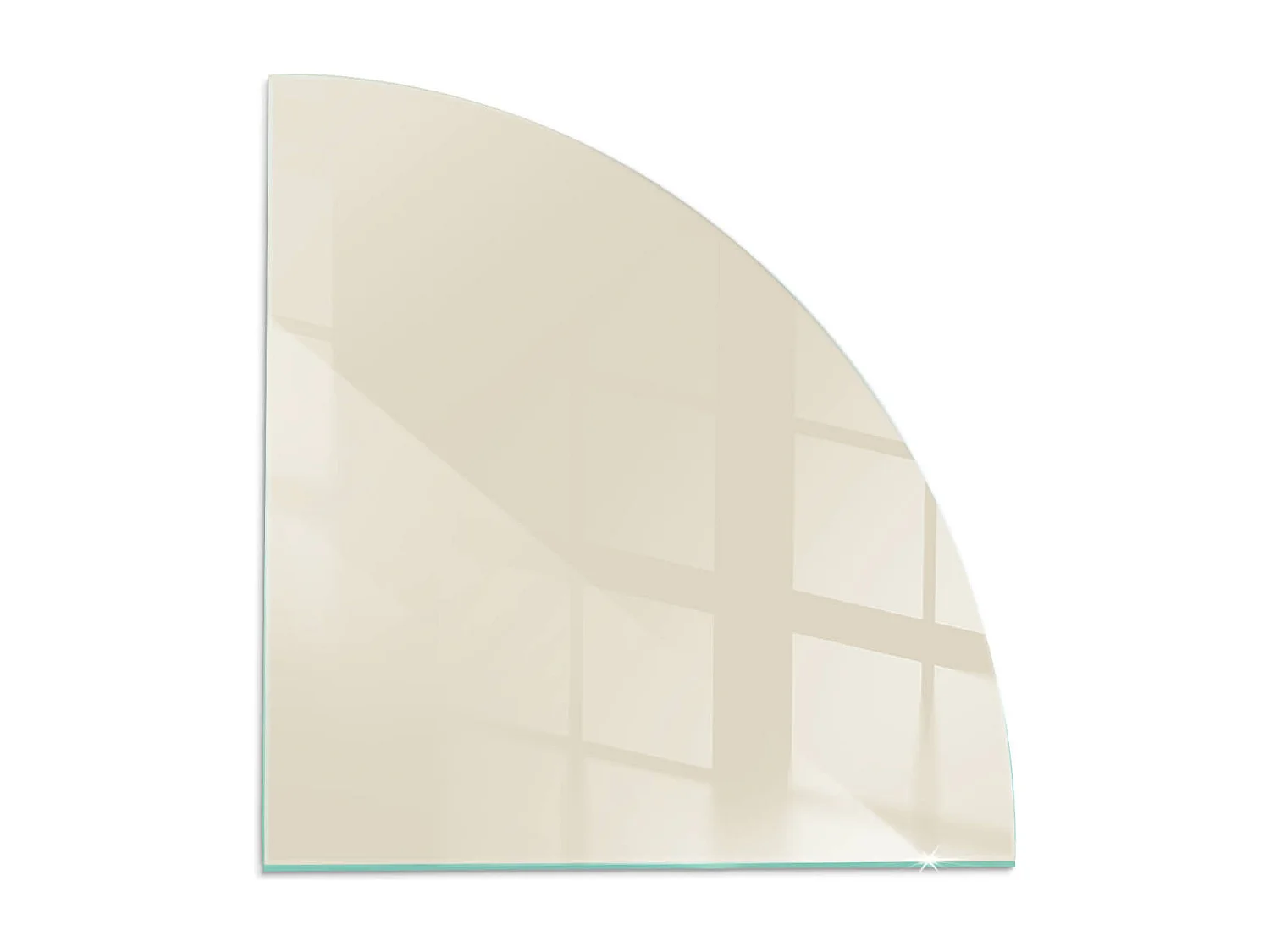 Glasplatte zum Schutz vor Funkenflug, Kaminauflage - Ein Viertel - 1/4 100x100 - Farbe Beige