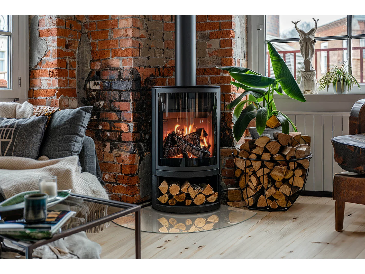 Glasplatte zum Schutz vor Funkenflug, Kaminauflage - Ein Viertel - 1/4 100x100 - Farbe Beige