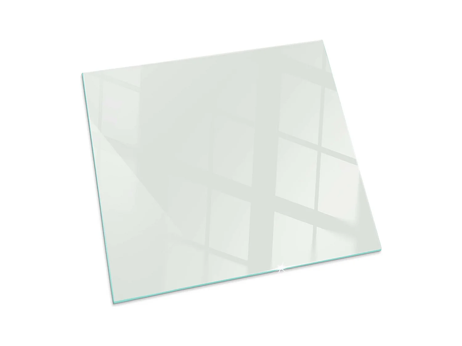 Plaque de sol en verre pour poêle - Carré - 60x60 - Couleur ivoire