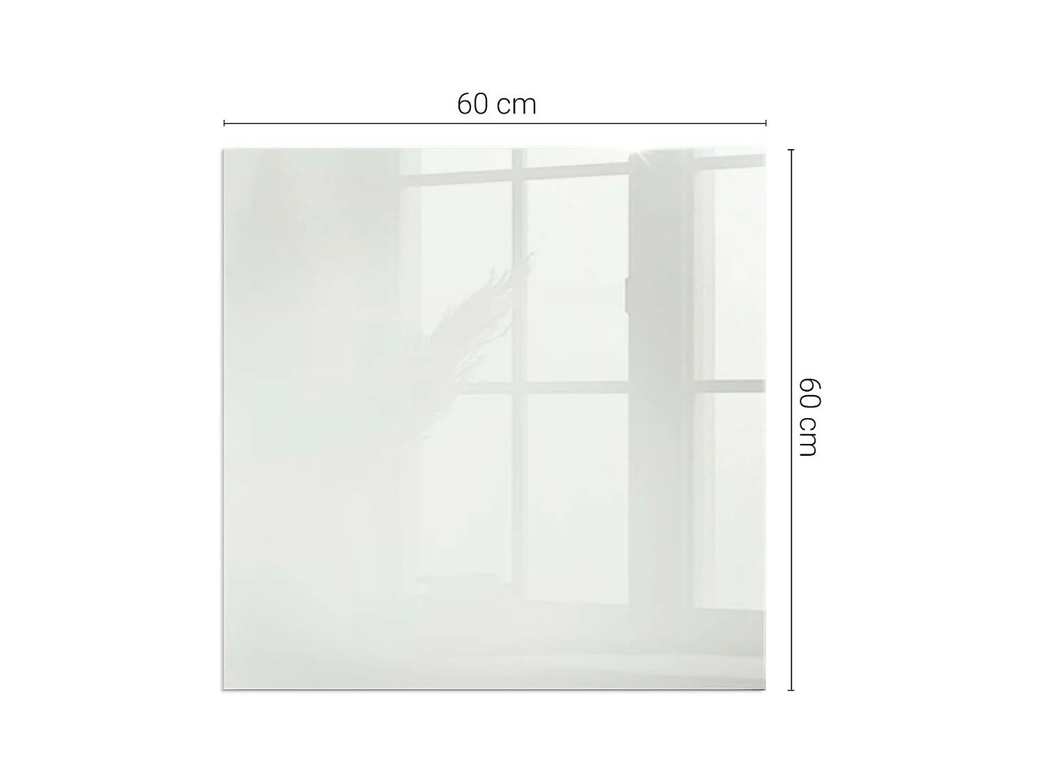 Plaque de sol en verre pour poêle - Carré - 60x60 - Couleur ivoire