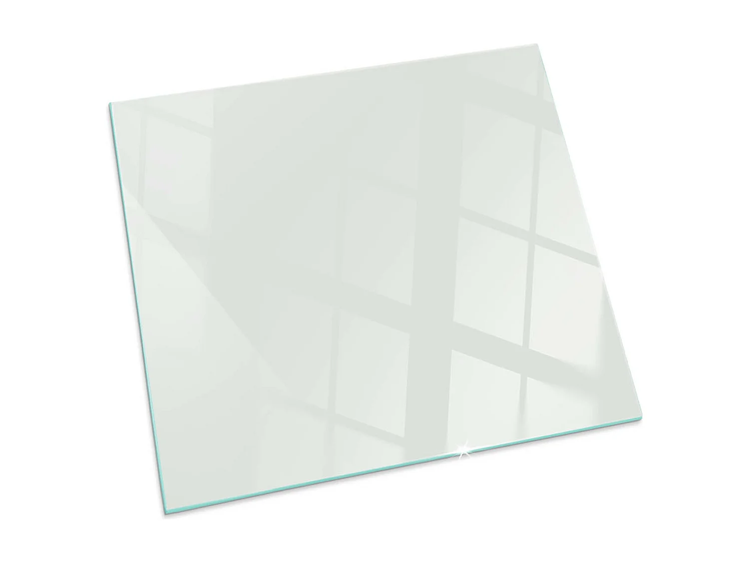 Glasplatte zum Schutz vor Funkenflug, Kaminauflage - Quadrat - 60x60 - Elfenbeinfarbe