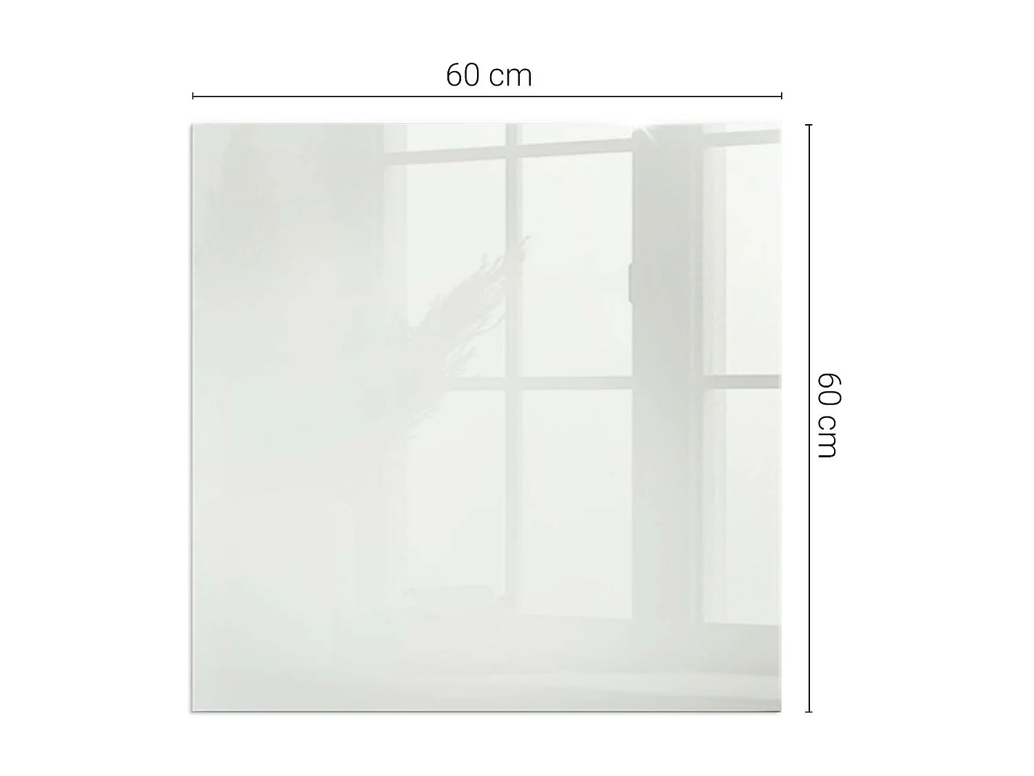 Glasplatte zum Schutz vor Funkenflug, Kaminauflage - Quadrat - 60x60 - Elfenbeinfarbe