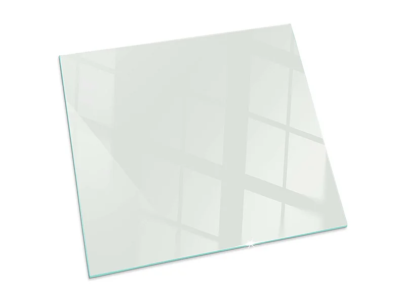 Glasplatte zum Schutz vor Funkenflug, Kaminauflage - Quadrat - 60x60 - Elfenbeinfarbe