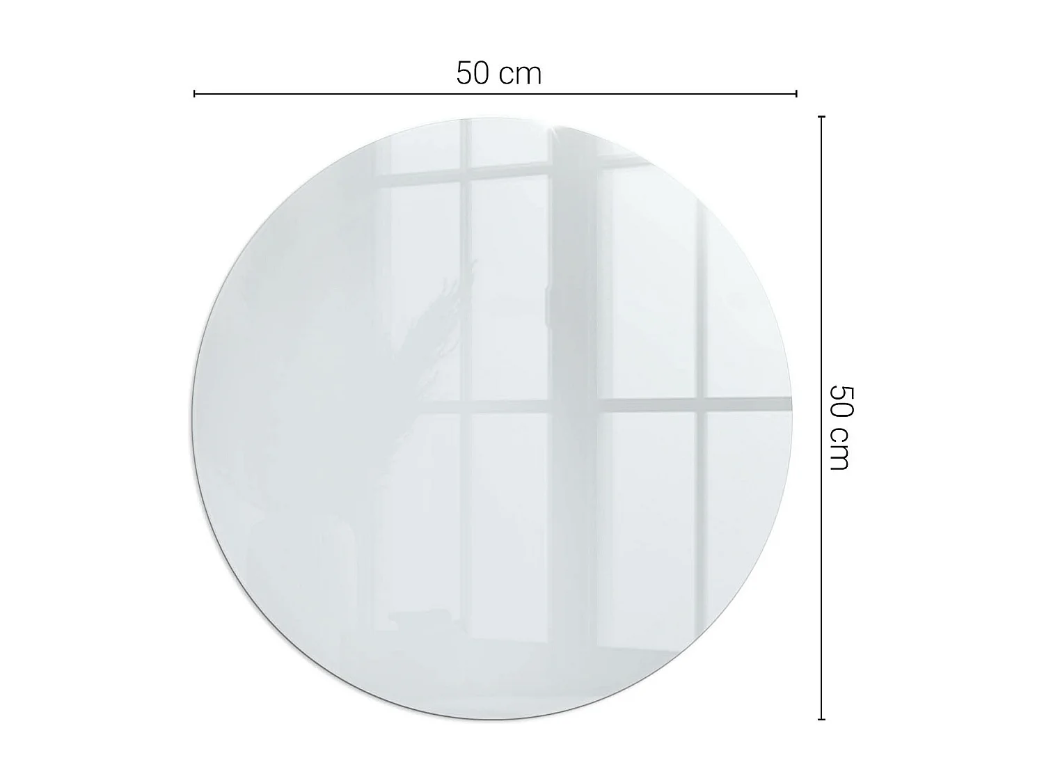 Glasplatte zum Schutz vor Funkenflug, Kaminauflage - Rad - 50x50 - Farbe Hellgrau