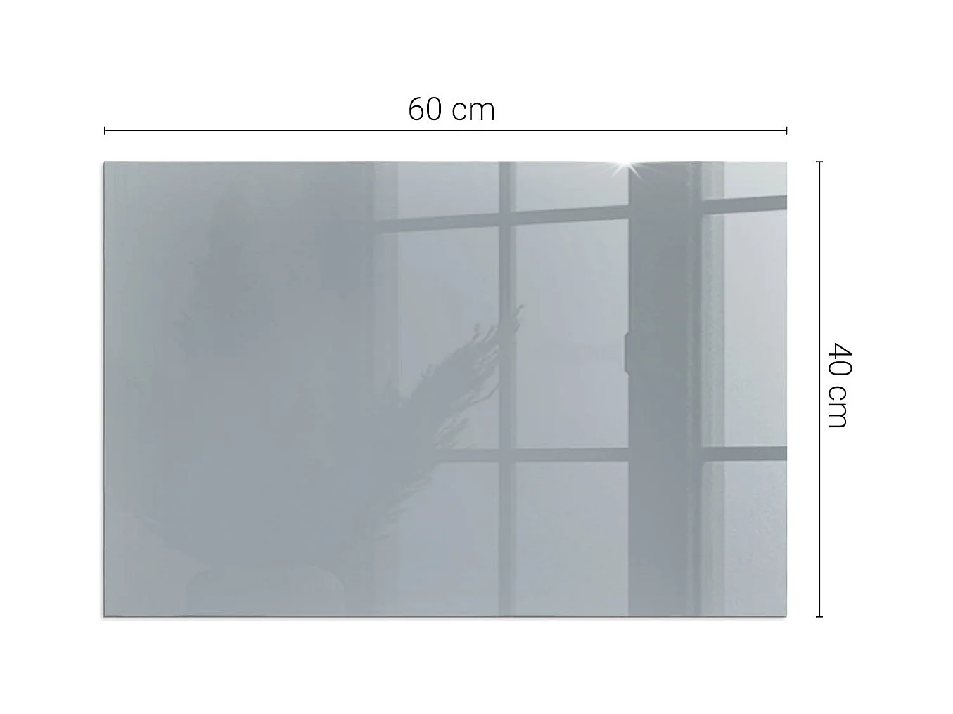 Glasplatte zum Schutz vor Funkenflug, Kaminauflage - Rechteck - 60X40 - Farbe Grau