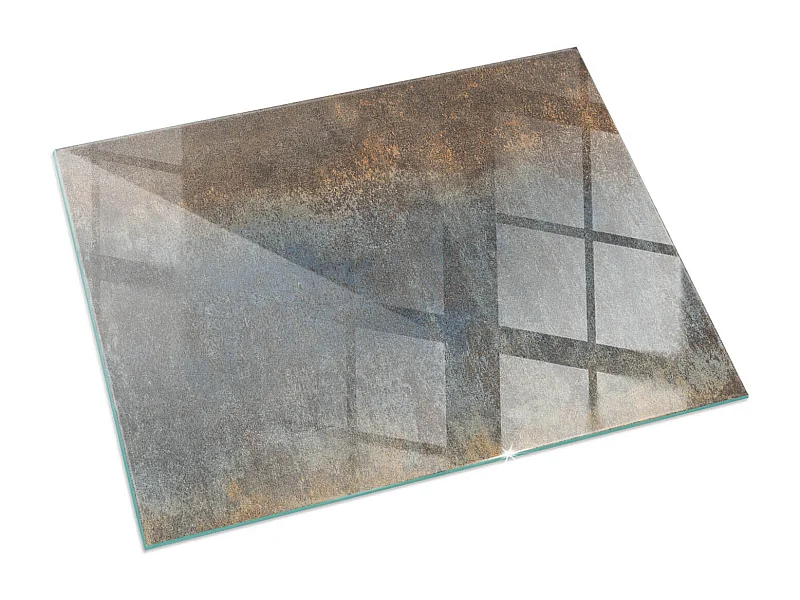 Glasplatte zum Schutz vor Funkenflug, Kaminauflage - Rechteck - 60X40 - Abstraktes Strukturmuster