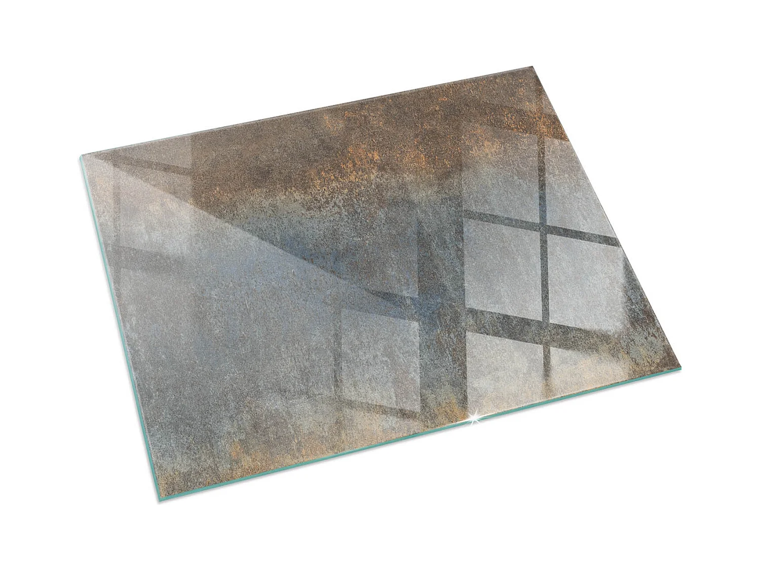 Plaque de sol en verre pour poêle - Rectangle - 60X40 - Modèle texturé abstrait