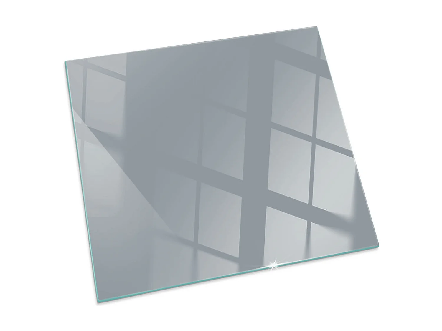 Glasplatte zum Schutz vor Funkenflug, Kaminauflage - Quadrat - 60x60 - Farbe Grau