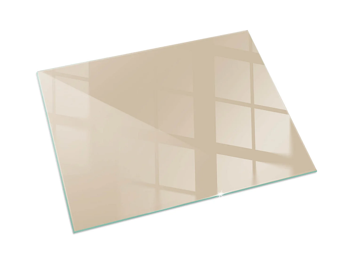 Glasplatte zum Schutz vor Funkenflug, Kaminauflage - Rechteck - 120x80 - Farbe Beige