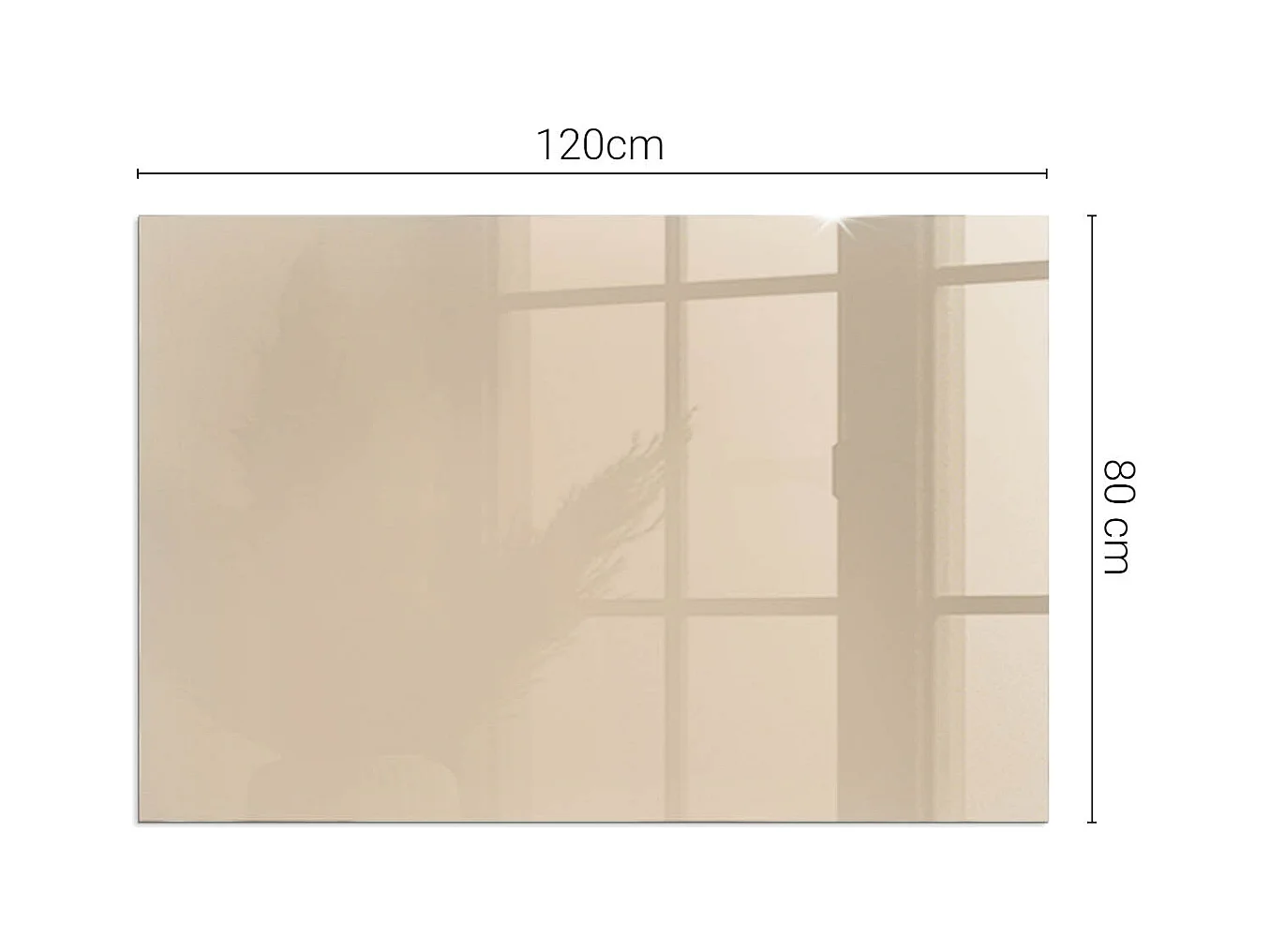 Glasplatte zum Schutz vor Funkenflug, Kaminauflage - Rechteck - 120x80 - Farbe Beige