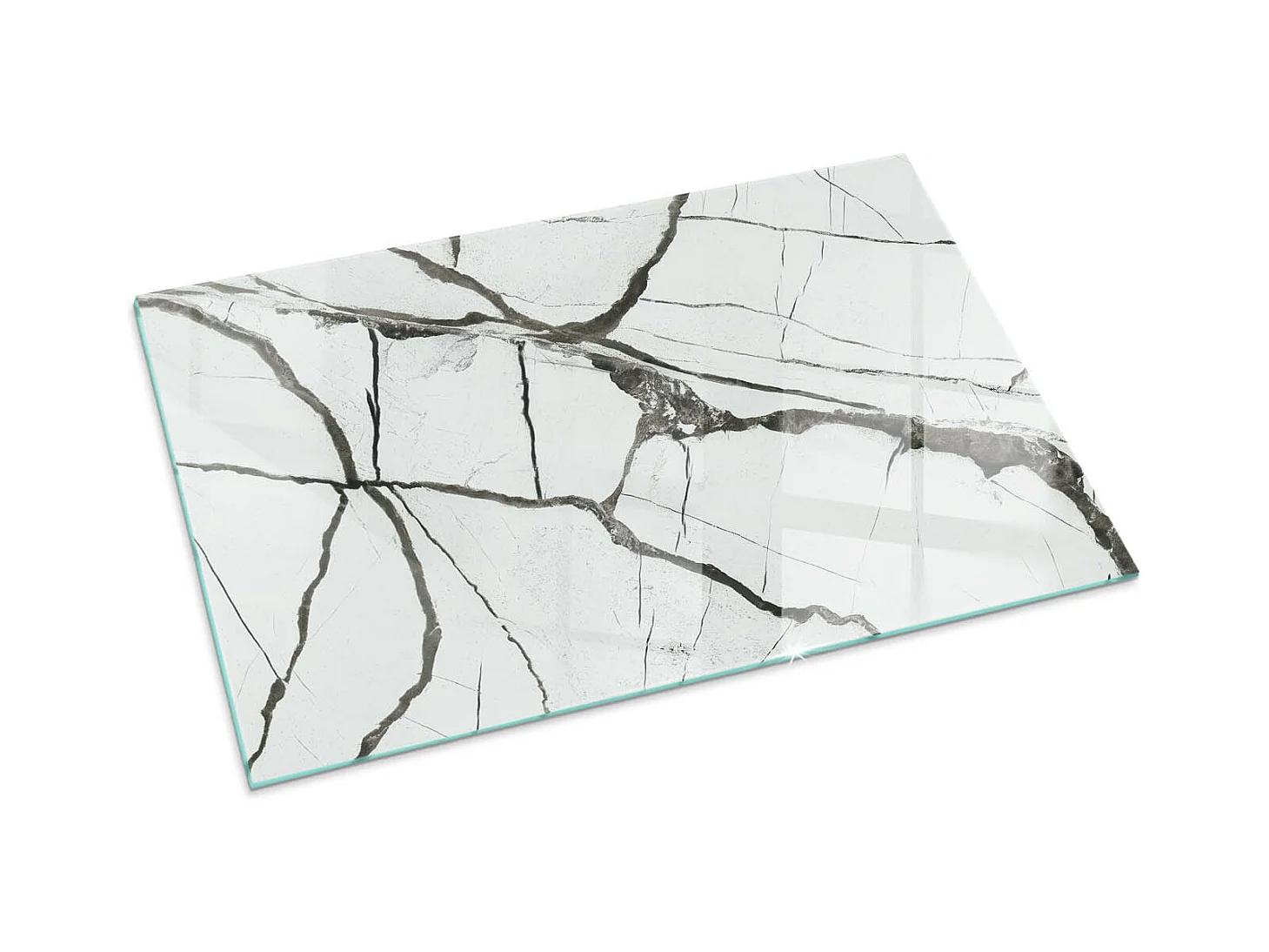 Vetro per camino, vetro di protezione per il soggiorno- Rettangolo - 100x70 - Patrón de veta de mármol