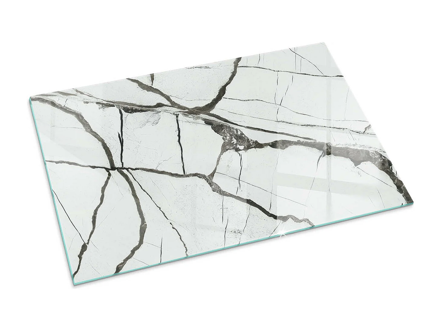 Glasplatte zum Schutz vor Funkenflug, Kaminauflage - Rechteck - 100x70 - Marmoradermuster