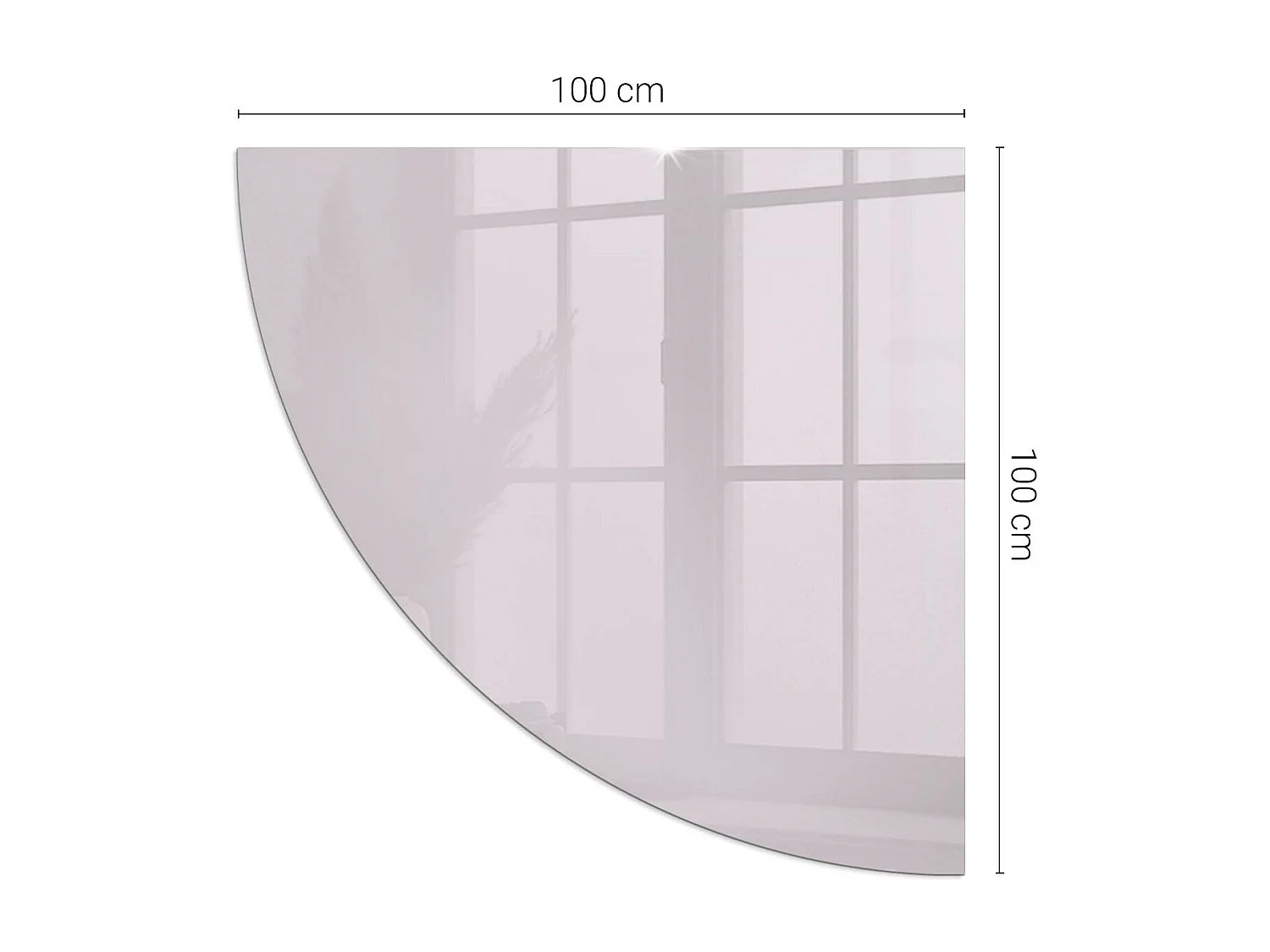 Glasplatte zum Schutz vor Funkenflug, Kaminauflage - Ein Viertel - 1/4 100x100 - Farbe Hellviolett