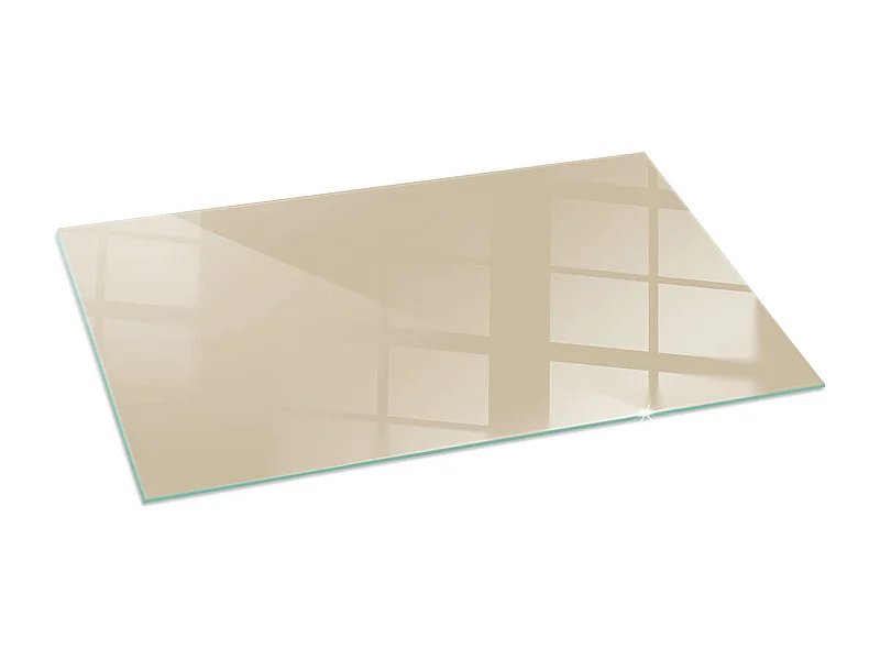 Glasplatte zum Schutz vor Funkenflug, Kaminauflage - Rechteck - 140x70 - Farbe Beige