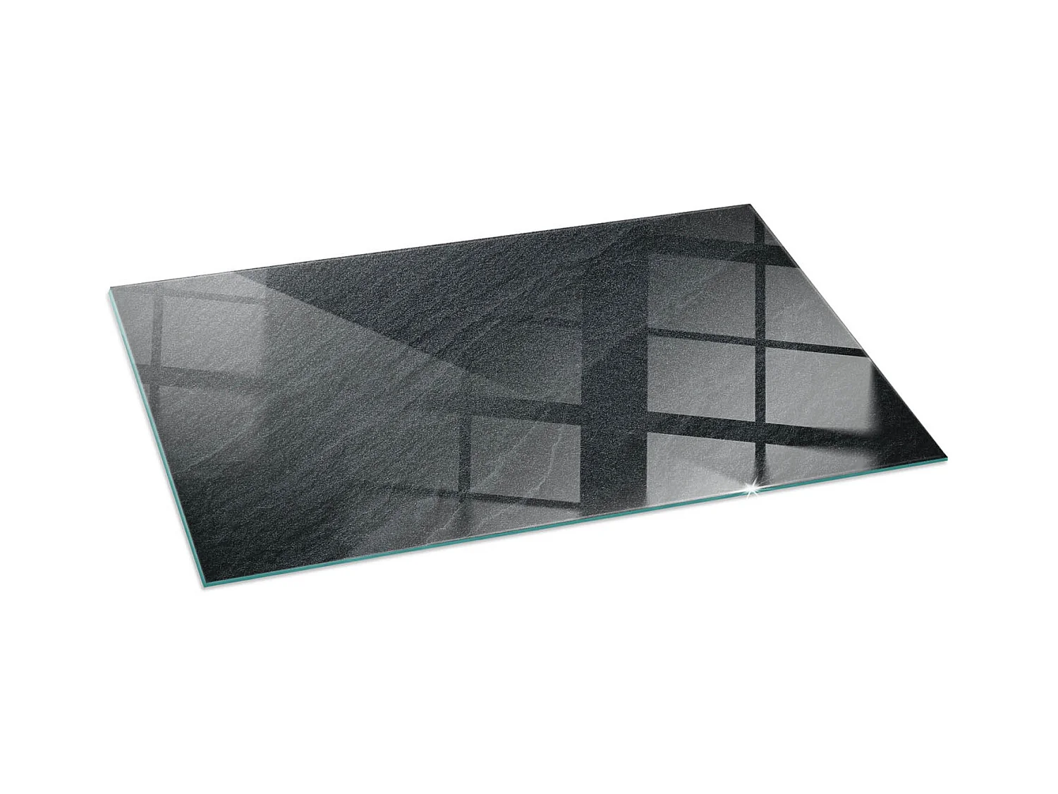 Glasplatte zum Schutz vor Funkenflug, Kaminauflage - Rechteck - 140x70 - Natursteinstruktur